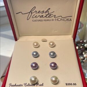 NWT Pearls Honora Freshwater Cultured Pearl Set 925